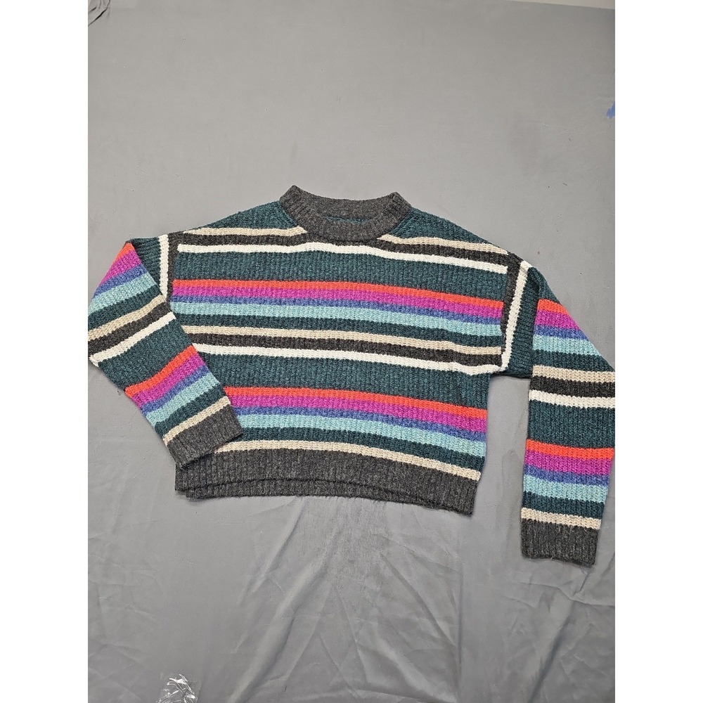 American Eagle "Womems Medium" Striped Cropped Crewneck Sweater